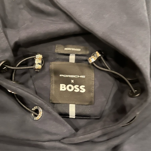 [L/XL]BOSS Navy Porsche Edition Hoodie Water Repellent Flaw - Picture 7 of 13